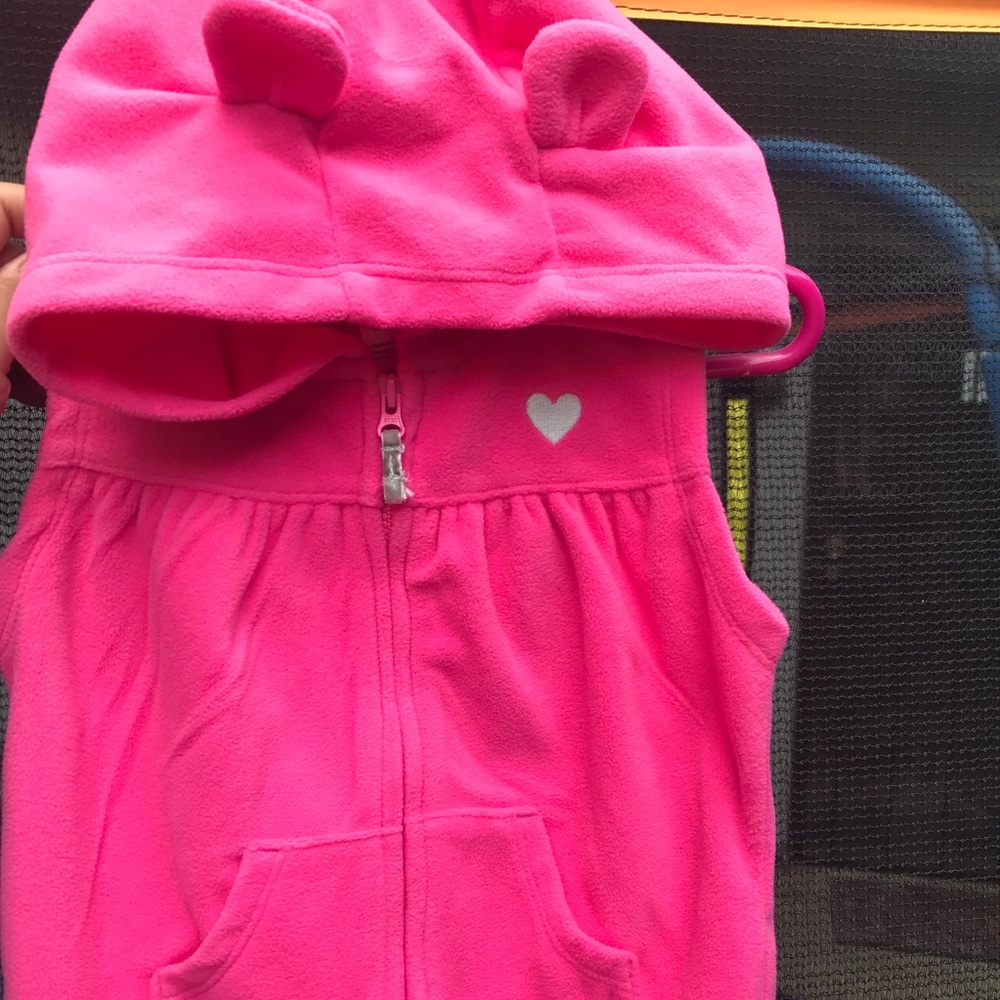 Pink size 18 Months Sleeveless Hoodie Jacket.